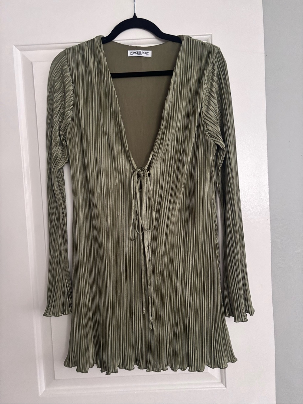 Sage green pleated dress